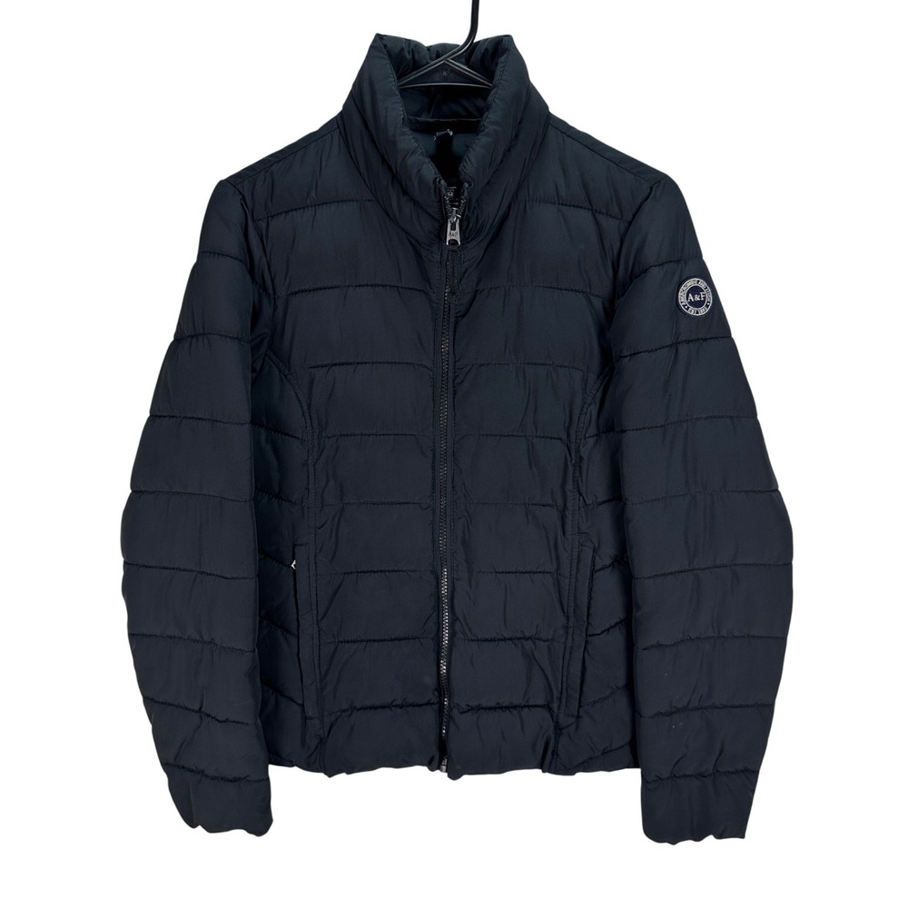 Abercrombie & Fitch Puffer Jacket Women Small Black Packable Quilted Padded Coat